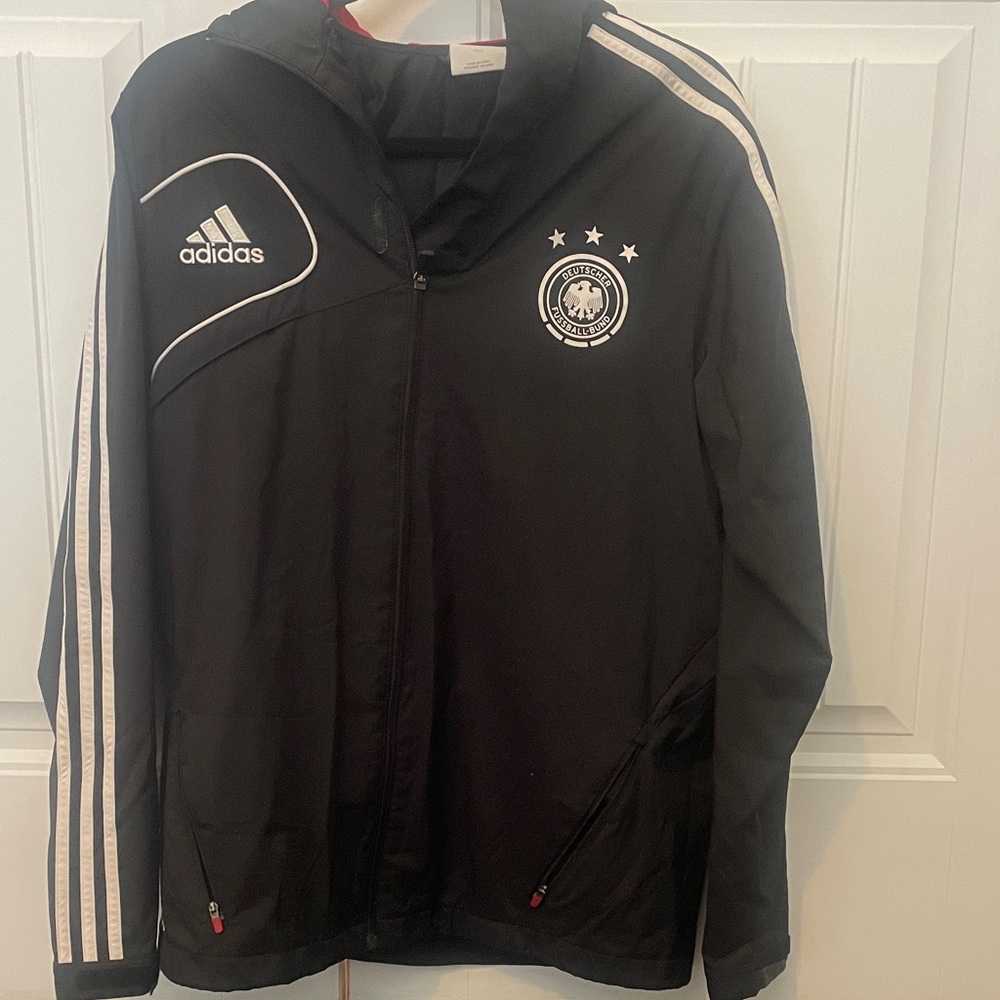 Adidas Black Jacket with White Accents